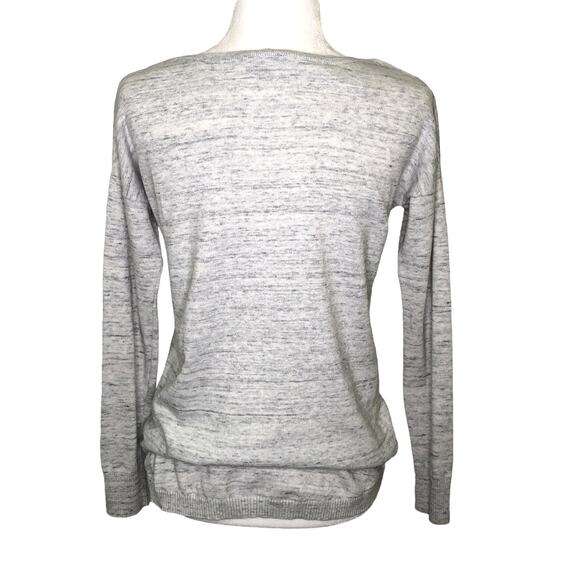Express Gray Heather Soft Cotton Sweater Black Sequin NYC - Picture 4 of 6